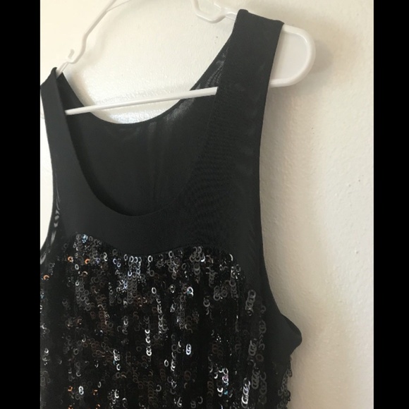 Express Black Sequin Party Dress Sz L - HOST PICK - Picture 5 of 8